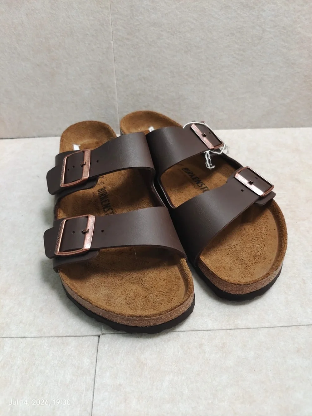 NWOB Men’s Birkenstock Arizona Brown Birko-Flor Synthetic Leather Sz 11